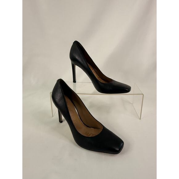 Sam Edelman Black Square Toe Pumps Sz 7 - Picture 1 of 9